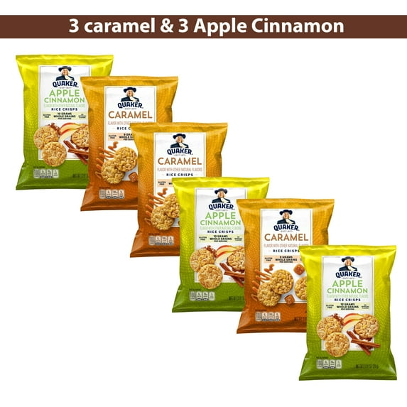 Pack Of 6 Quaker Rice Gluten Free Caramel Flavor Crisps, 0.91 Oz Per Pack