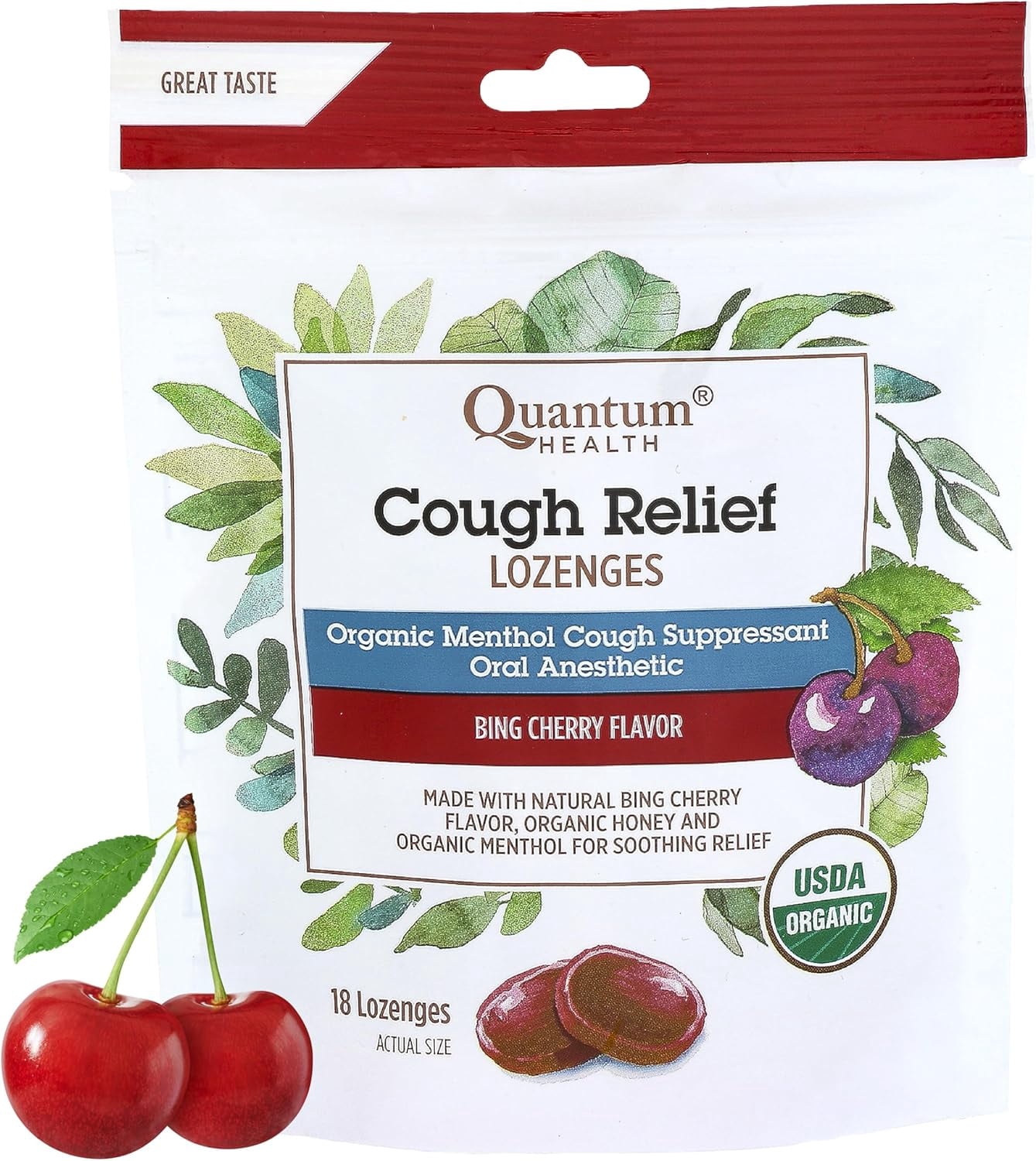 (Pack Of 6) Quantum Lozenges CGH Relief Cherry 18 Each