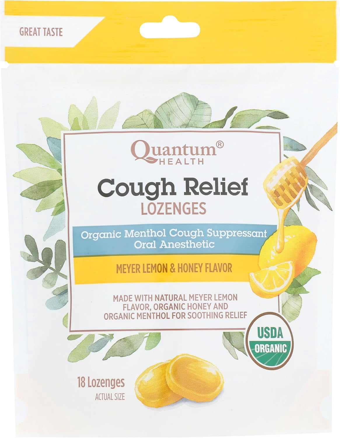 (Pack Of 6) Quantum Lozenges Relief Relief Lemon Honey 18 Each
