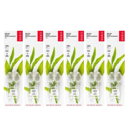 (Pack Of 6) Radius Toothbrush Head Replacement Soft 2P 1 Pieces
