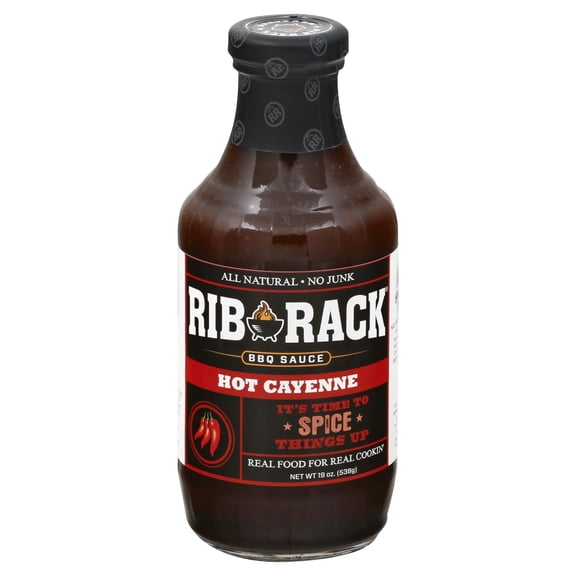 (Pack Of 6) Rib Rack Sauce Bbq Hot Cayenne 19 Oz
