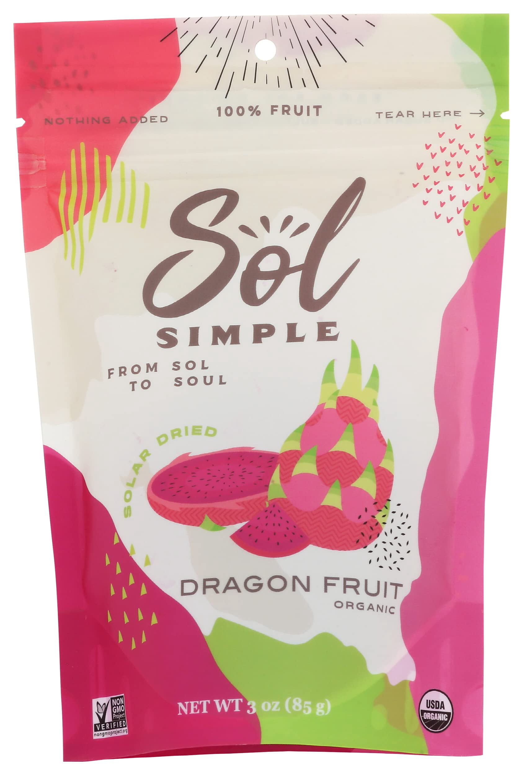 (Pack Of 6) Sol Simple Fruit Dragon Dried Organic 3 Oz