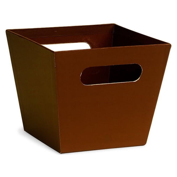 Pack Of 6, Solid Large Chocolate Square Gourmet Beveled Tall Market Trays 6-1/2 X 6-1/2 X 50.5"