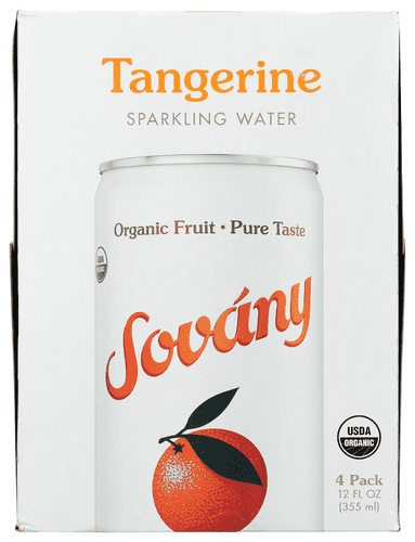 (Pack Of 6) Sovany Water Sparkling Tangerine 4 Pack 48 Fo
