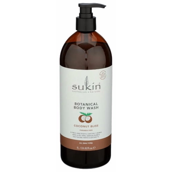 (Pack Of 6) Sukin Botanical Body Wash Coconut Bliss 33.82 Fl Oz