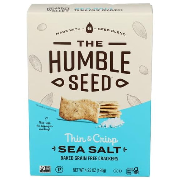 (Pack Of 6) The Humble Seed Crackers Grain Free Sea Salt 4.25 Oz