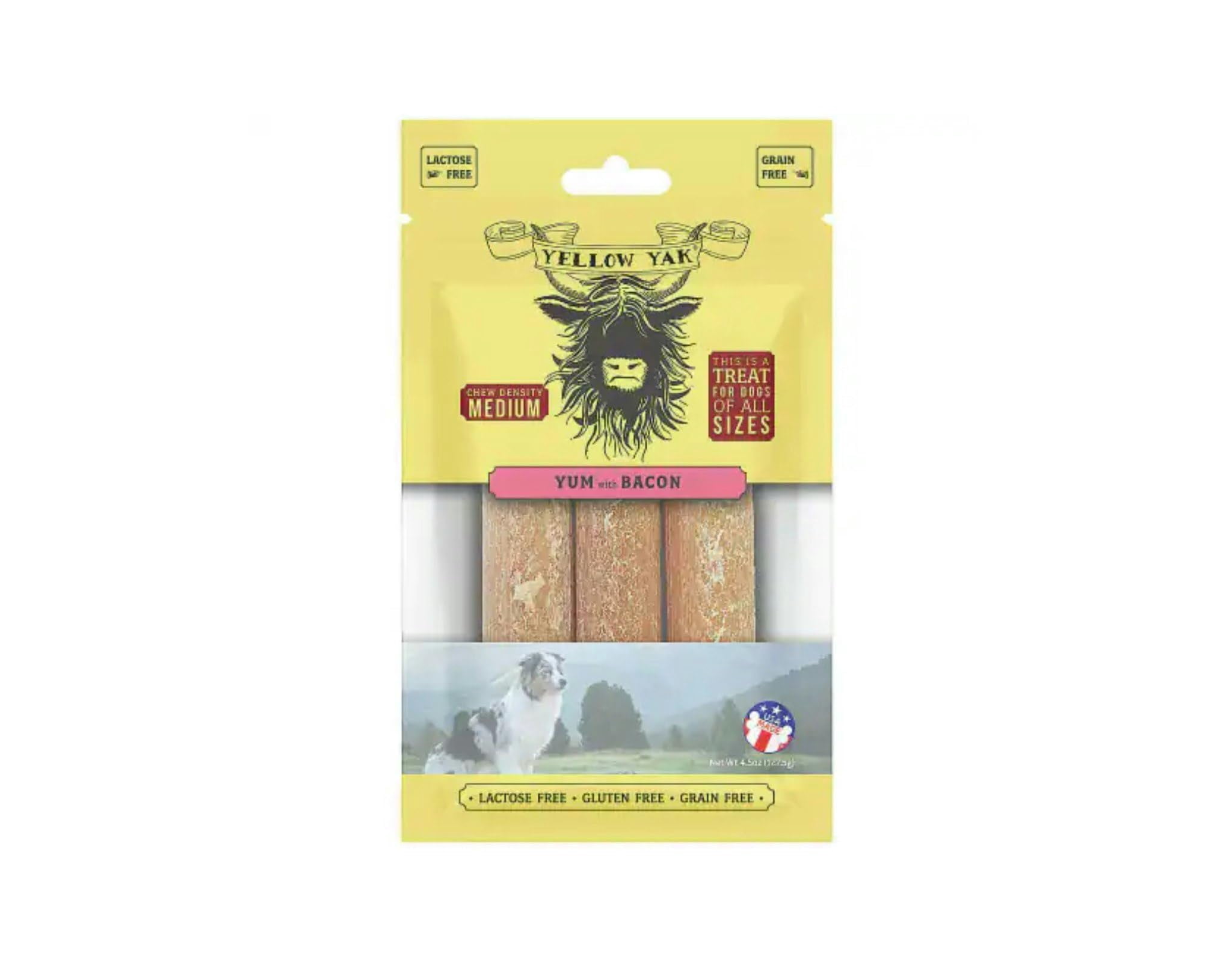 (Pack Of 6) Yellow Yak Dog Chew Bacon 4.5 Oz