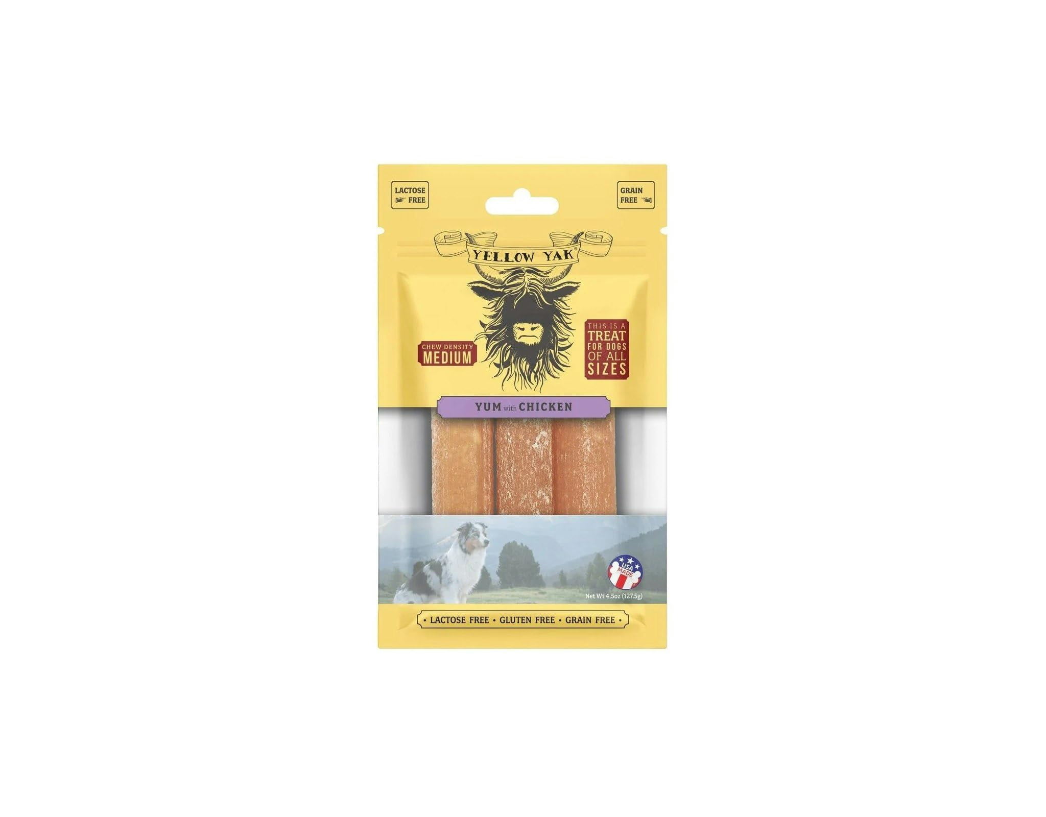 (Pack Of 6) Yellow Yak Dog Chew Yum Chicken 4.5 Oz