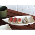 thumbnail image 1 of Pack Of 6 Zen Swirl Eggplant Omakase Sushi Boat Plates W/ Sauce Compartment 10"L, 1 of 6