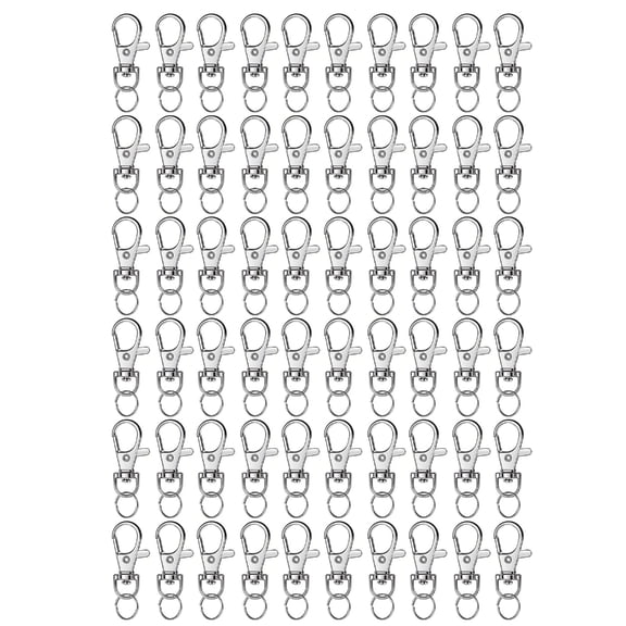 Pack Of 60 Rotating Metal Keychain Clips Swivel Key Rings and Lobster Claw Clasp Hook Jewelry Making Accessories