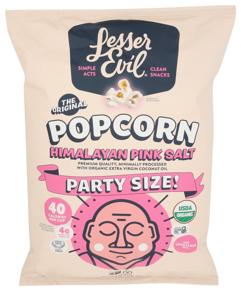 (Pack Of 7) Lesser Evil Popcorn Himalayan Pink Organic 8 Oz - Walmart.com