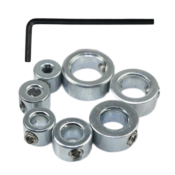 Pack Of 7 Wood Plastic Adjustable Depth Limiter Collars Controller For 3-12mm Drill Bits Multiple Size Hole Stopper Tool