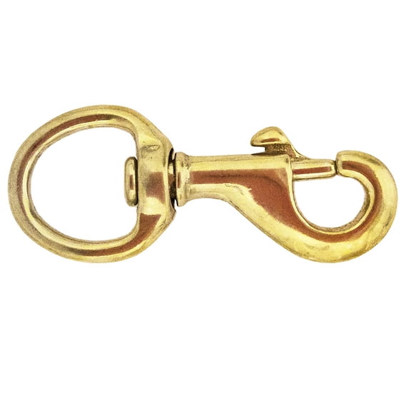 Hilason 5/8" x 3-1/8" Solid Brass Swivel Eye Bolt Snap – Heavy Duty Rust-Proof Trigger Snap Hook