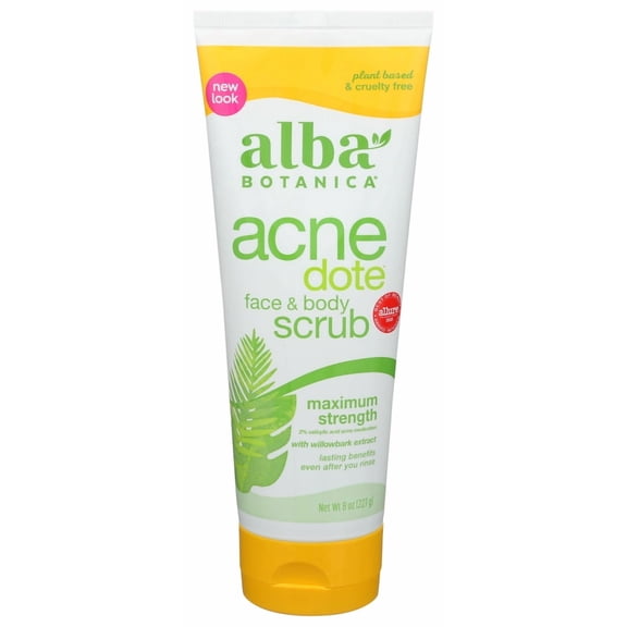 (Pack Of 8) Alba Botanica Acnedote Face & Body Scrub 8 Oz
