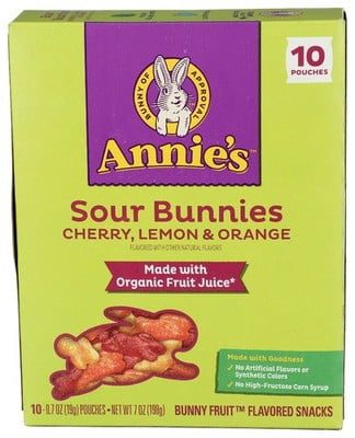 (Pack Of 8) Annies Homegrown Fruit Snack Sour Bunny 7 Oz