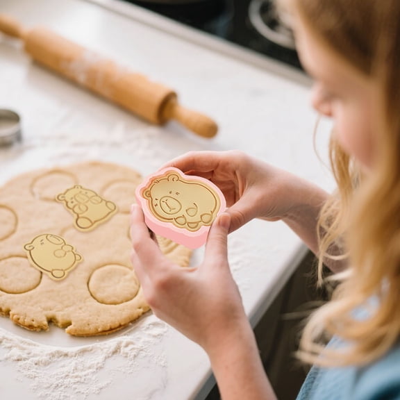 Pack Of 8 Capybara Cartoon Moulds For Baking Enthusiasts 3D Embosser Stamp Fondant Tools Kitchen Bakeware Supplies