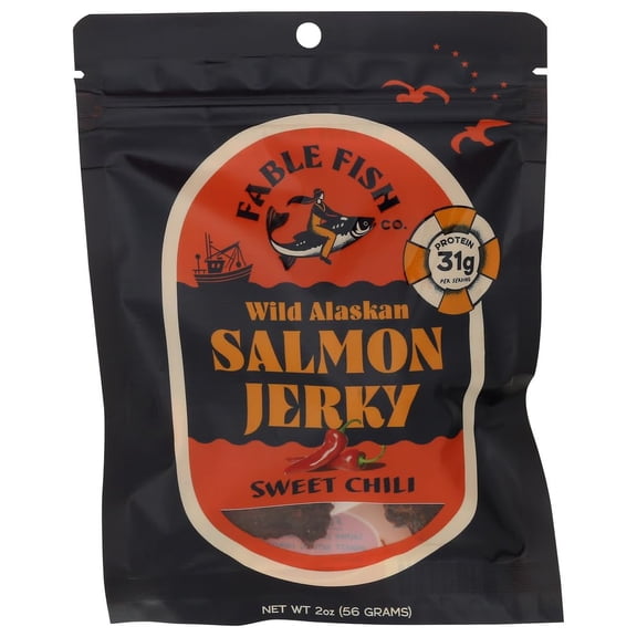 (Pack Of 8) Fable Fish Co Sweet Chili Salmon Jerky 2 Oz