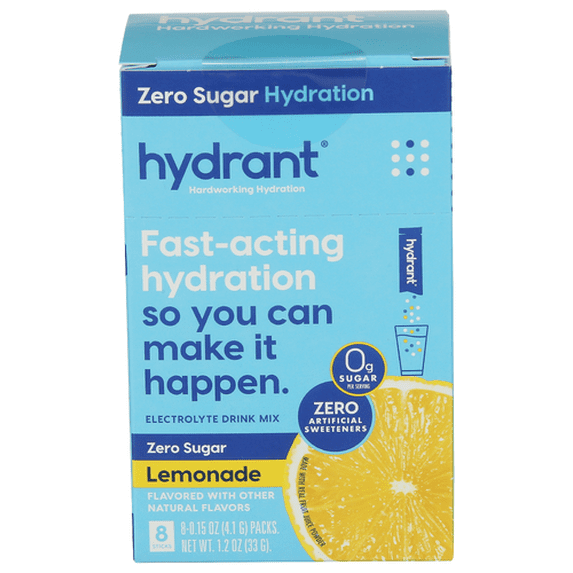 (Pack Of 8) Hydrant Hydration Electrolyte Drink Mix Zero Sugar Lemonade 8 Each