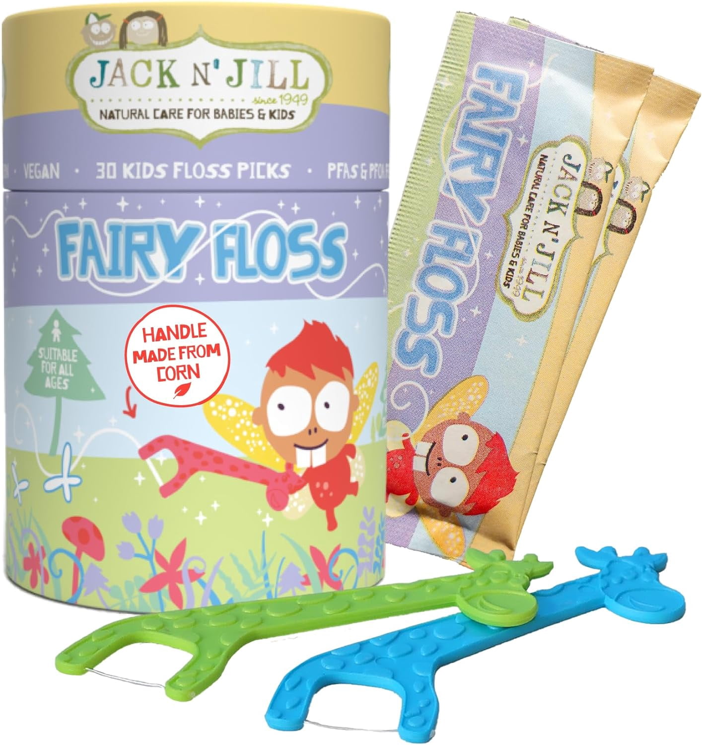 (Pack Of 8) Jack N Jill Kids Flosser Fairy Kids 30 Pack