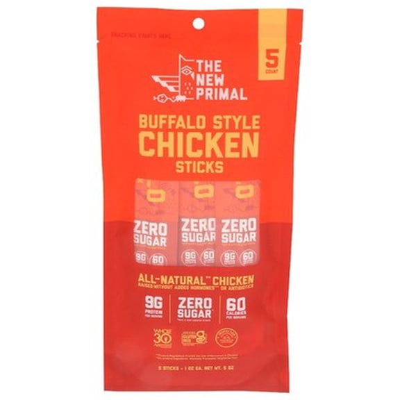 (Pack Of 8) New Primal Sticks Chicken Buffalo 5 Oz