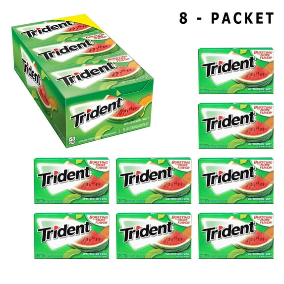 Pack Of 8 Pcs Watermelon Twist Trident Sugar Free Gum | 1.2 oz Per Pack | GOLDENROW
