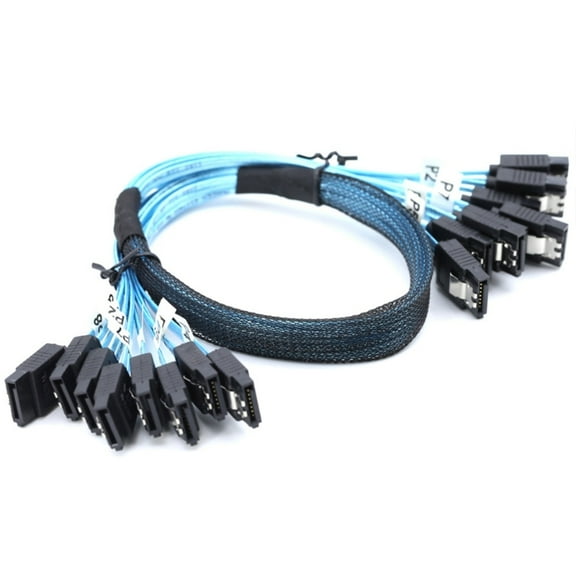 Pack Of 8 Sata SAS Cable SATA III Cable Set, High Speed Data Transfer for HDD/SSD and CD/DVD Drives