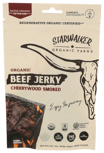 (Pack Of 8) Starwalker Meats Jerky Beef Smoked Cherrywood 3 Oz