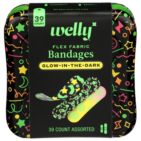 (Pack Of 8) Welly Bandages Glow In The Dark 39 Pieces