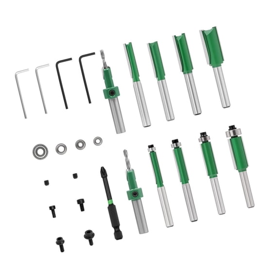 Pack Of 8PCS 15Pieces Hard Alloy Tipped Router Bits Set For Woodworking Featuring Sturdy Case And Fine Edges
