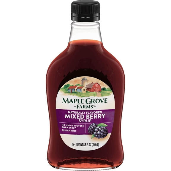 (Pack Of 9) Maple Grove Syrup Natural Boysenberry 8.5 Oz