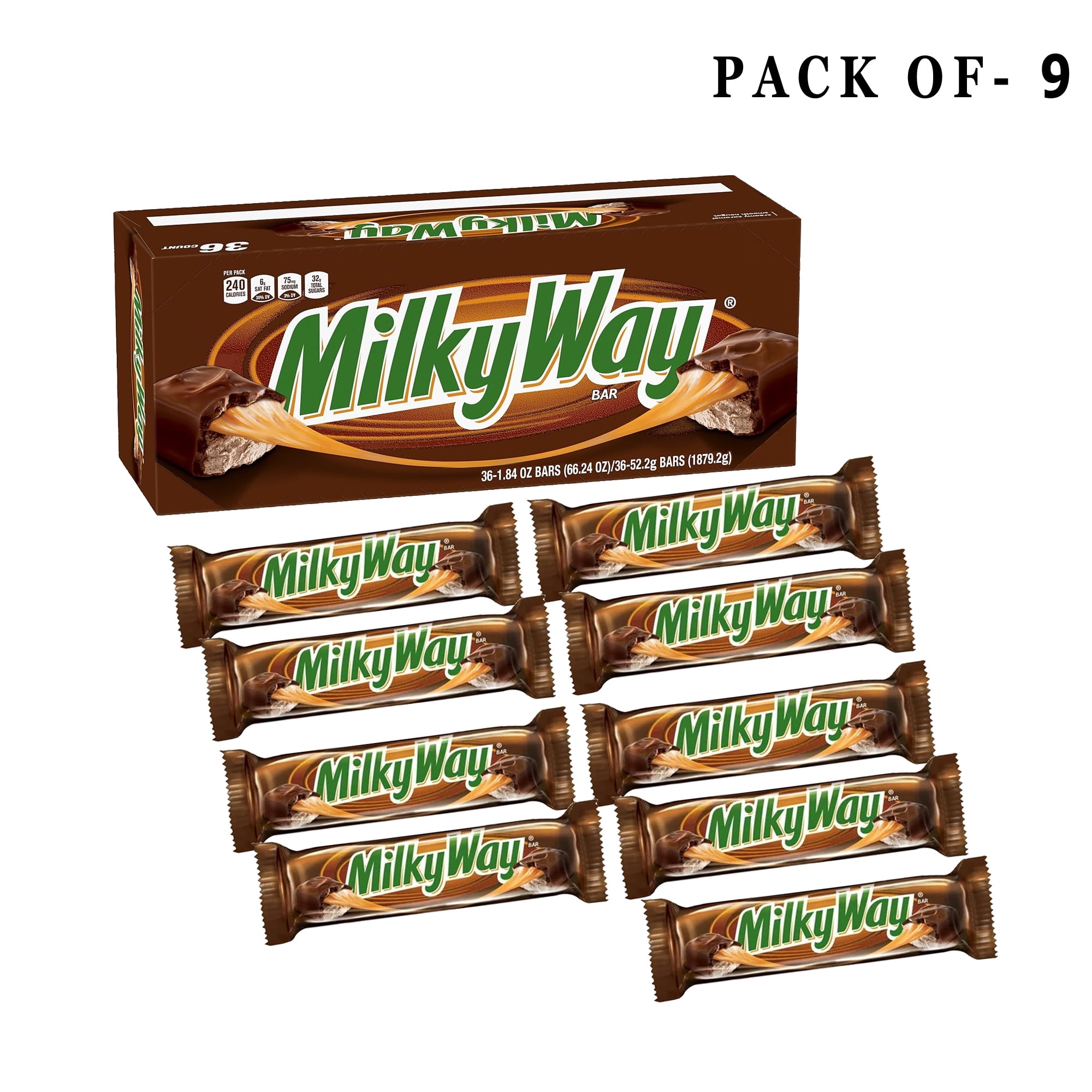 Pack Of 9 MilkyWay Candy Milk Chocolate Bar | 1.84 Oz Per Bar