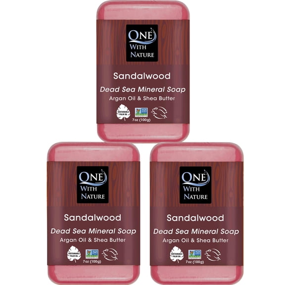 (Pack Of 9) One With Nature Soap Bar Sandalwood 7 Oz