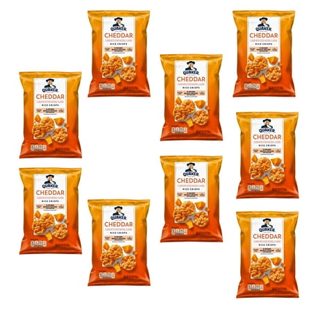 Pack Of 9 Quaker Rice Cheddar Cheese Crisps, Gluten Free, 0.67 Oz Per Pack