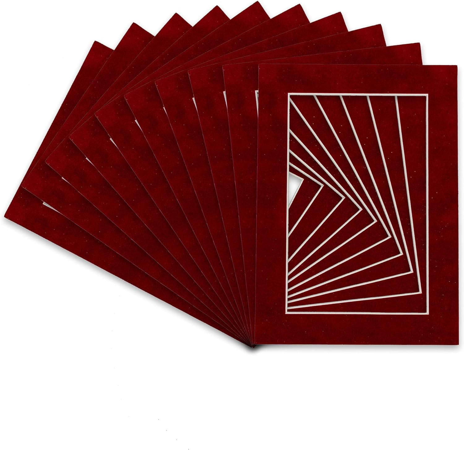 Pack Of TEN 7X11 Mats Bevel Cut For 5.5X8.5 Photos Acid Bright Red