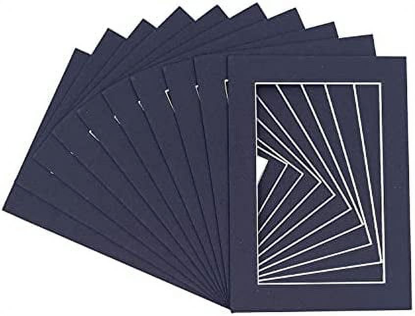 Pack Of Ten Acid Free 11X14 Mats Bevel Cut For 9X12 Photos Navy Precut Matboards With Backing