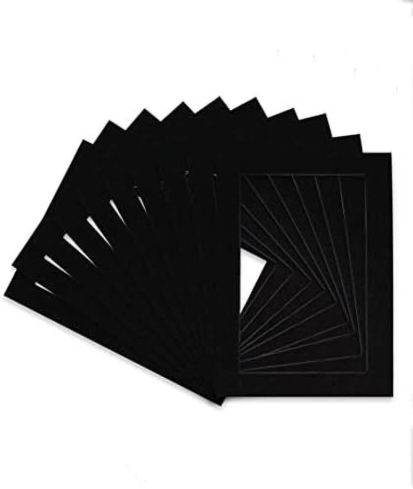 Pack Of Ten Acid Free 8X10 Mats Bevel Cut For 6X8 Photos Black With