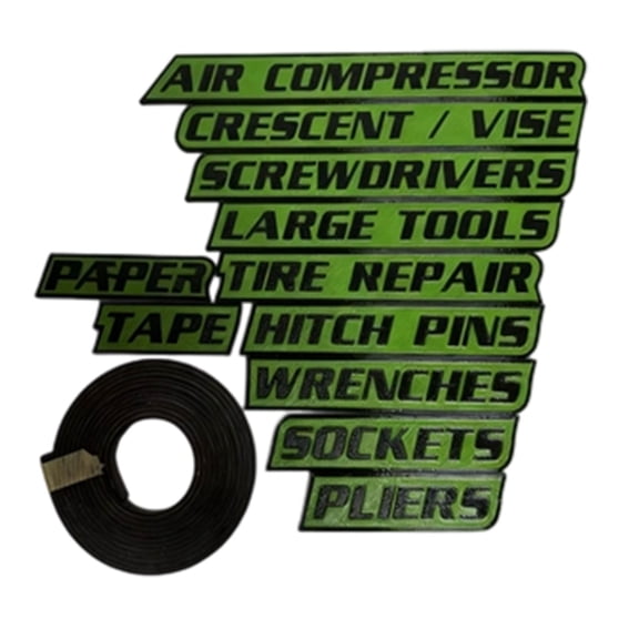 Pack Of Toolbox Labels 3D Printed Reusable Label Set for Steel Toolboxes with General Organization Solution 11 Pcs