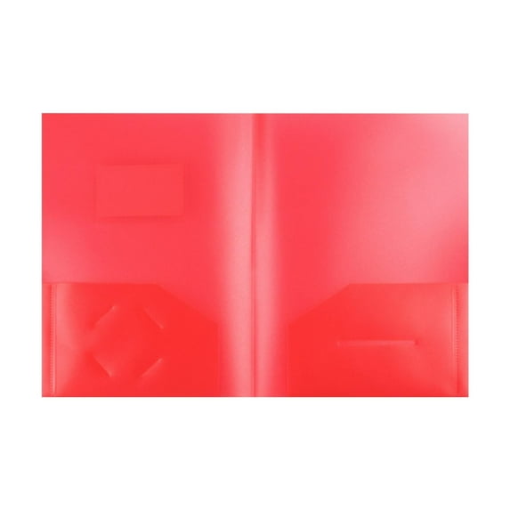 Pack Plastic Pocket Folder Heavy Duty Folders With Pockets Fit A4 Letter Size Paper ,Heavy Duty Plastic Folders with Pockets and Brads,Colored Plastic Poly Folders with Prongs Letter Size(Red)