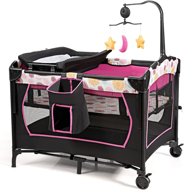 Pack and Play 4 in 1 Baby Bedside Sleeper w/Diaper Changing Table