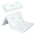 thumbnail image 1 of Pack and Play Mattress Pad，Trifold Portable Crib Pack N Play Mattresses,38 * 26" Inch Jacquard Playpen Mattress for Travel Soft Breathable Play Yard Mattress with Washable Cover (Moon/Star-Trifold), 1 of 10