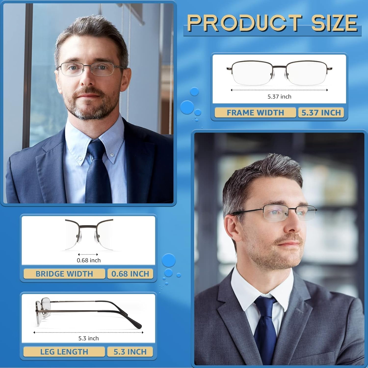 Gaoye Blue Light Reading Glasses - 5-Pack Computer Eyewear For Men & Women