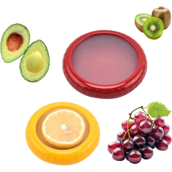 Pack Reusable Fruit and Vegetable Storage Containers Lemon Keeper Tomato Holder Silicone Food Savers Fresh Stretch Pod for Fridge 2