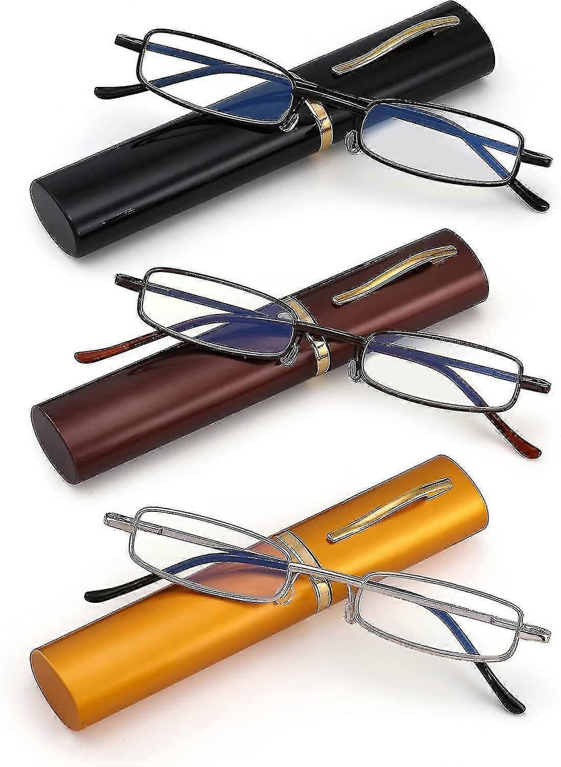 Pack Slim Pocket Reading Glasses For Men Women Blue Light Blocking Compact Readers Spring Hinge Me