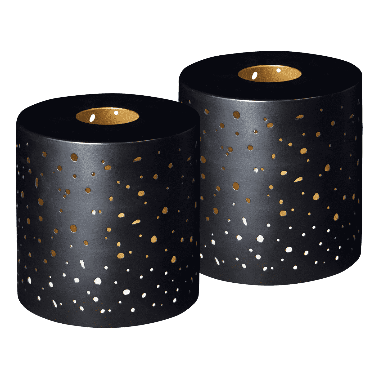 2 Pack Cylinder Lamp Shades, SWAIFDEE Star Metal Lamp Shades,Small Black Lampshade Replacement for Lighting Fixture, 4.75x5in Small Table Lampshades Wall Lampshade