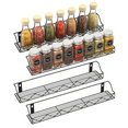 thumbnail image 1 of Auledio 4 Pack Kitchen Counter-top or Wall Mount Spice Rack Jars Storage Organizer,Black, 1 of 7