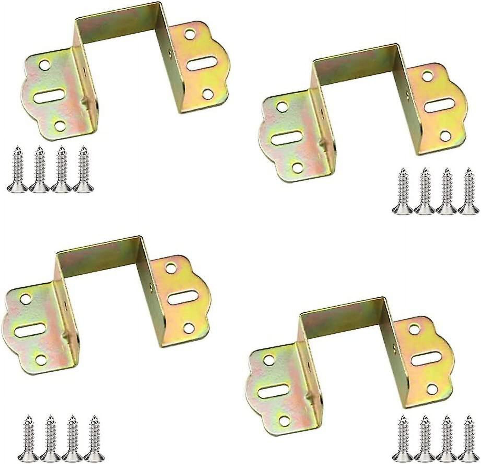 Pack Square Metal Bed Rail Brackets 40mm U Shaped Zinc Plated Rust Proof Heavy Duty Fixing With