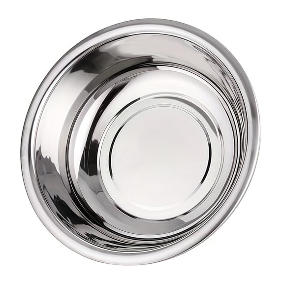 Pack Stainless Steel Prep Bowls, Metal Mixing Bowls, 16" x 4.7" Deep Serving Bowl, Round Camping Plates for Cooking, Baking, Prepping, Serving