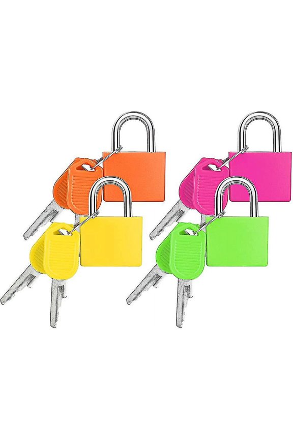 Pack Suitcase Locks With Keys, Small Padlocks Luggage Locks Multicolor Metal Padlocks Travel Lock