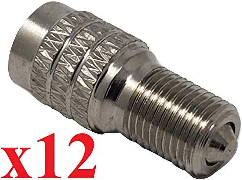 Pack of TWELVE) Muzzys Double Seal Flow Through Valve Stem Tire Caps,  Inflate Thru for High Pressure Truck Car RV Semi Bus Tires -INFLATE TIRES  AND CHECK PRESSURE WITHOUT REMOVING THE CAPS!-