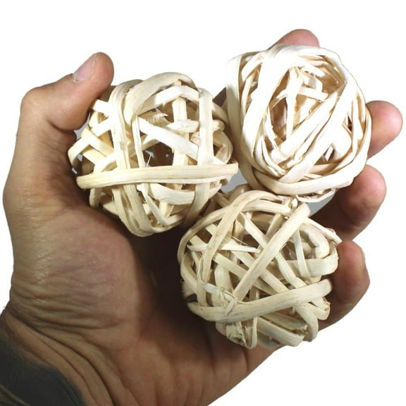 Pack Three Natural Woven Bamboo Balls Size: 1253 2.25 Inch